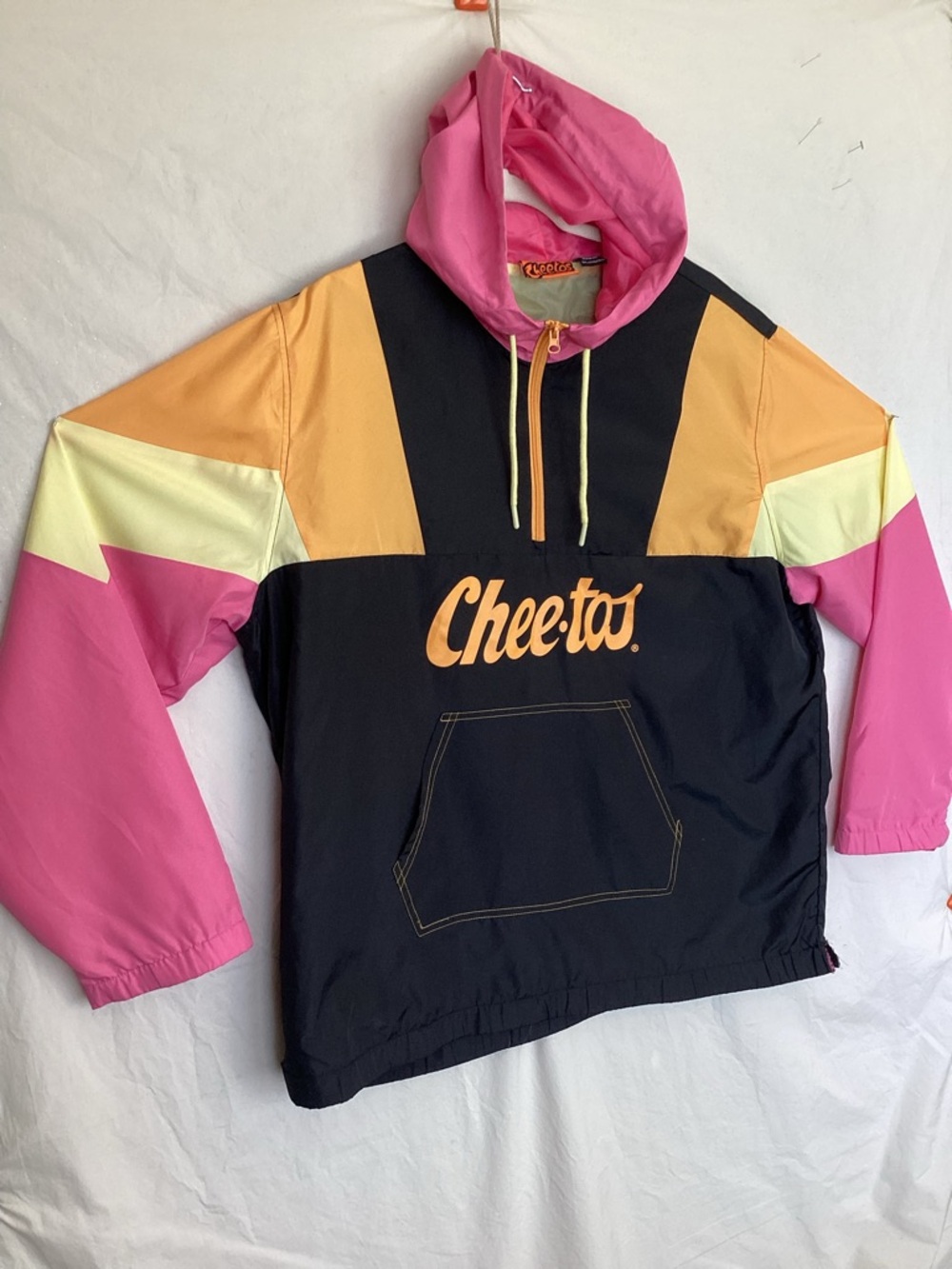 Cheetos 1/4 zip pullover lightweight hoodie Anorak jacket Chester Cheetah